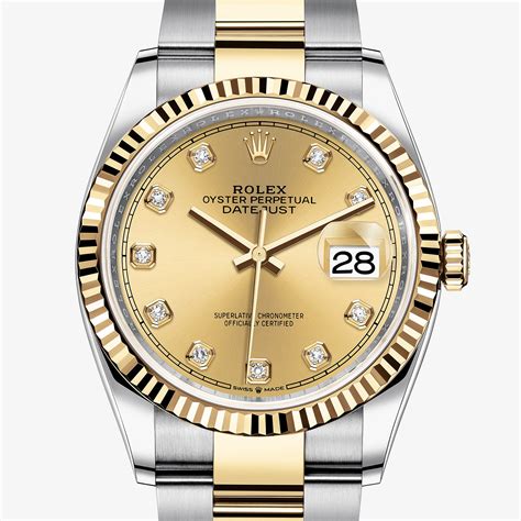 rolex datejust oro giallo e acciaio uomo|rolex datejust 36 mm.